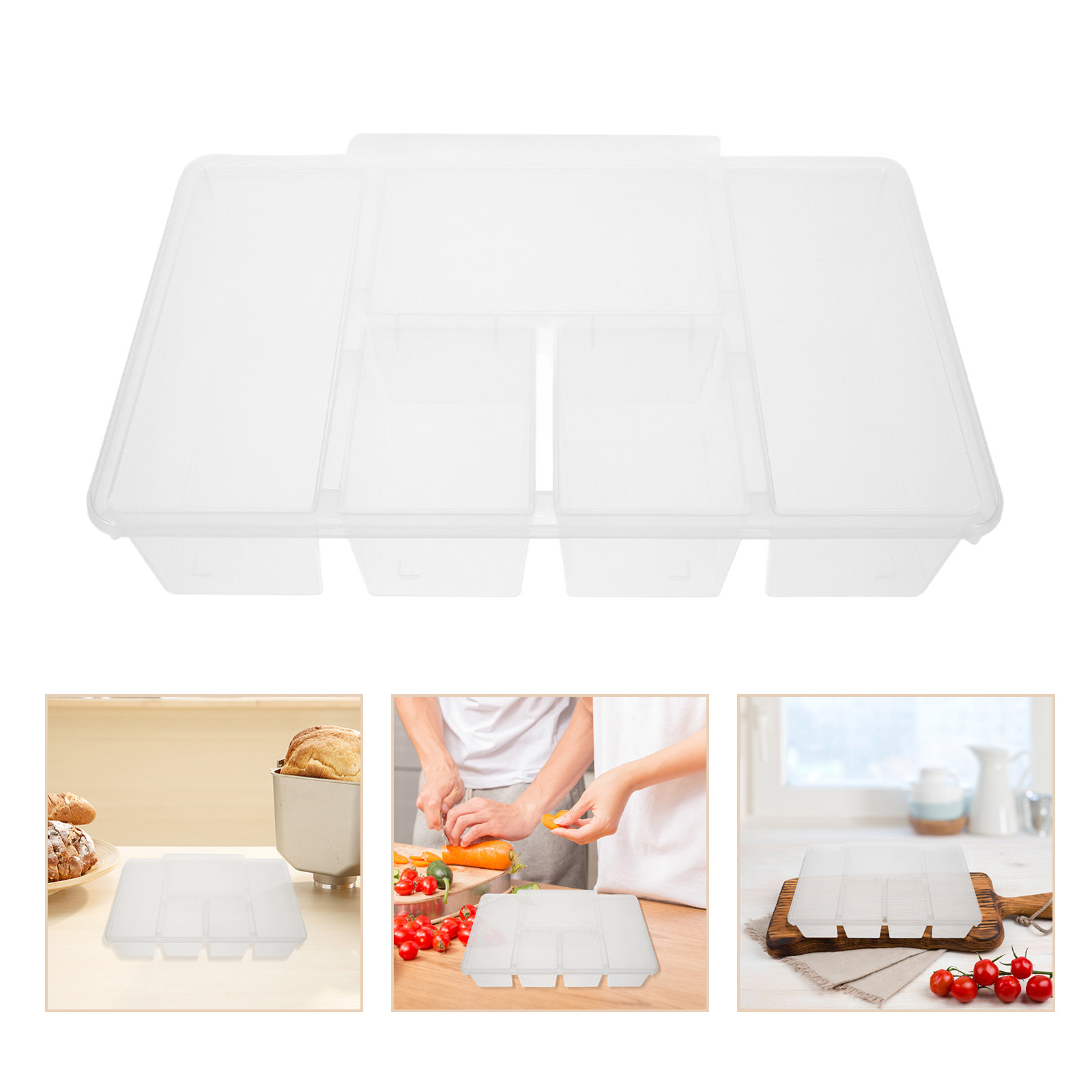 Food Snacks Box - 5 Bölmeli Sebze Tepsisi Gıda Saklama