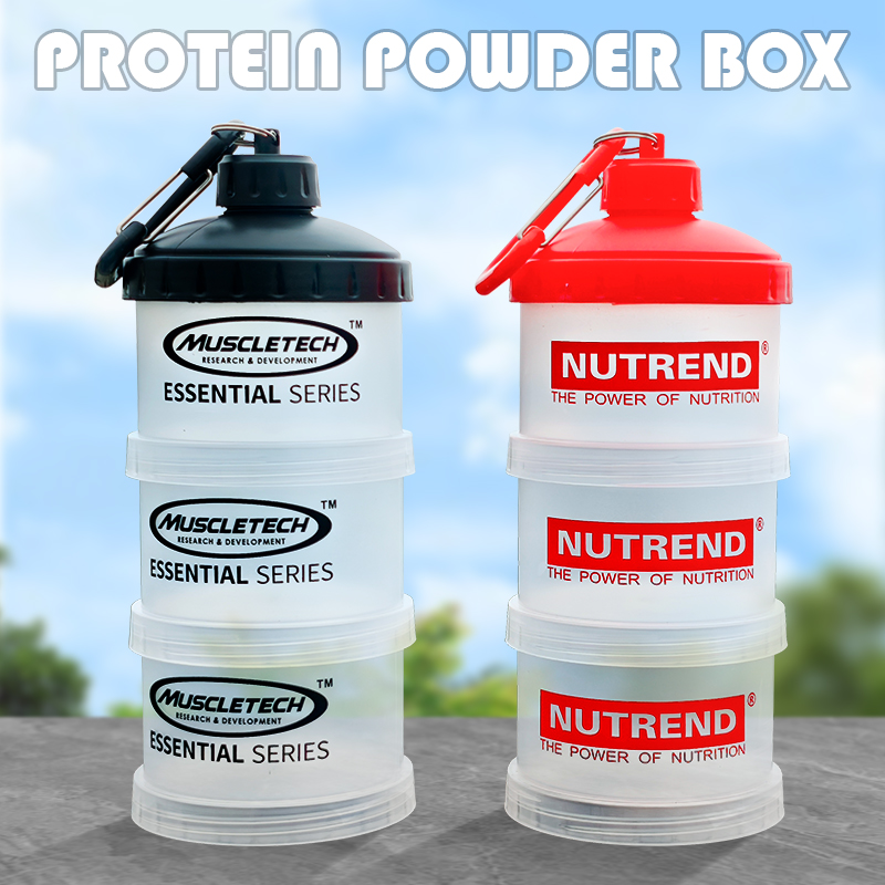 Protein Bar Box - 3 katmanlı Taşınabilir Protein Tozu Kutusu