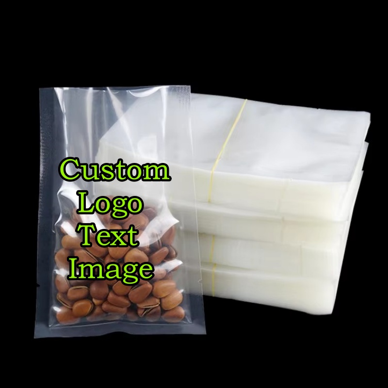 Logo Food Snack - 100 Adet Açık Üstlü Şeffaf Vakumlu