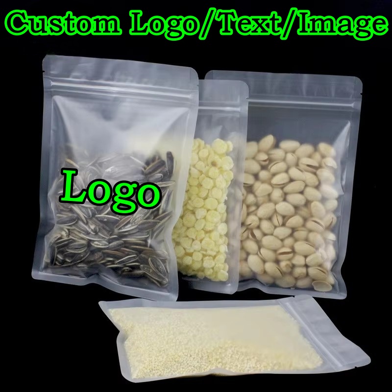 Logo Food Snack - 100 adet buzlu plastik kilitli ambalaj