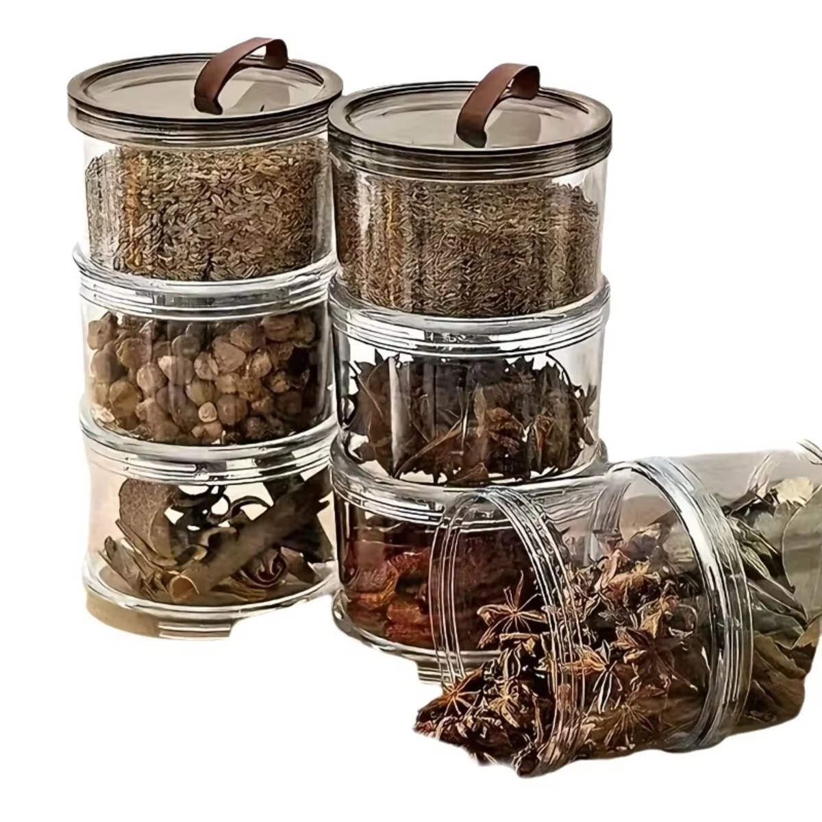 Food Snacks Box - 3 Katmanlı Yuvarlak El Tipi Baharat