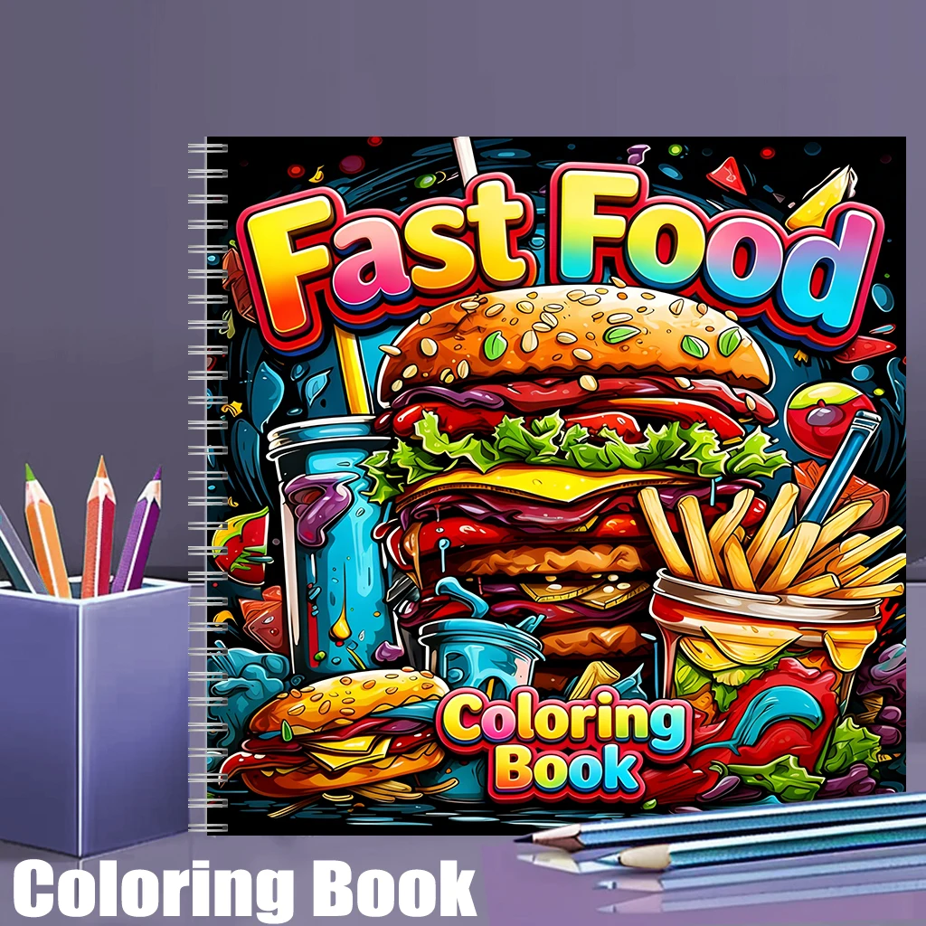 Food And Snacks Coloring Book Bold And Easy - Yetişkinler için Hızlı Yemek Boyama Kitabı,