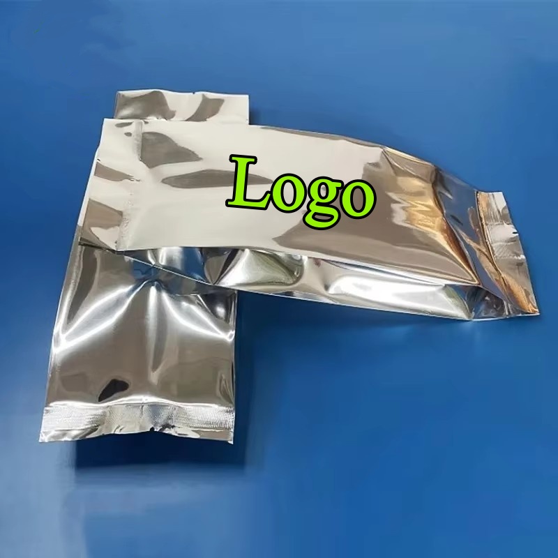 Logo Food Snack - 100 adet yan köşebentli parlak gümüş