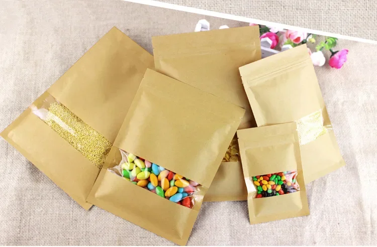 Düz Tabanlı Kraft Kağıt Kilitl - Logo Food Snack incelemesi ve fiyatı