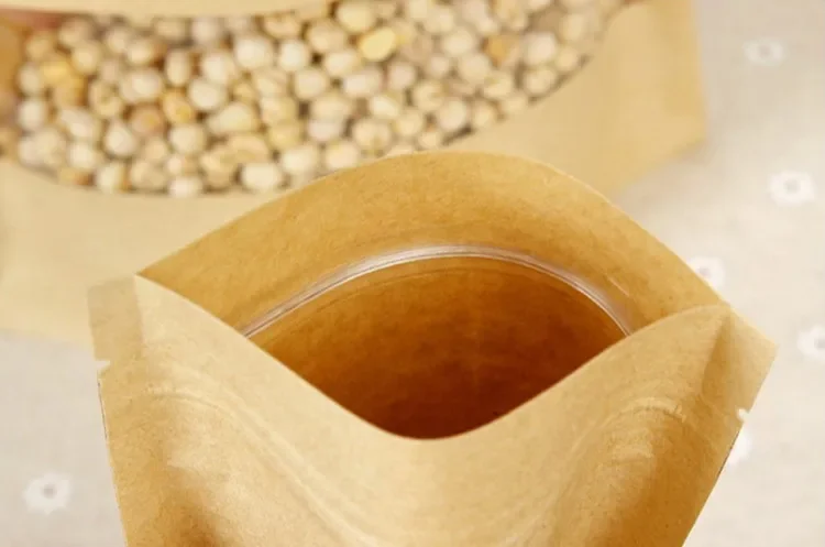 Düz Tabanlı Kraft Kağıt Kilitl - Logo Food Snack incelemesi ve fiyatı