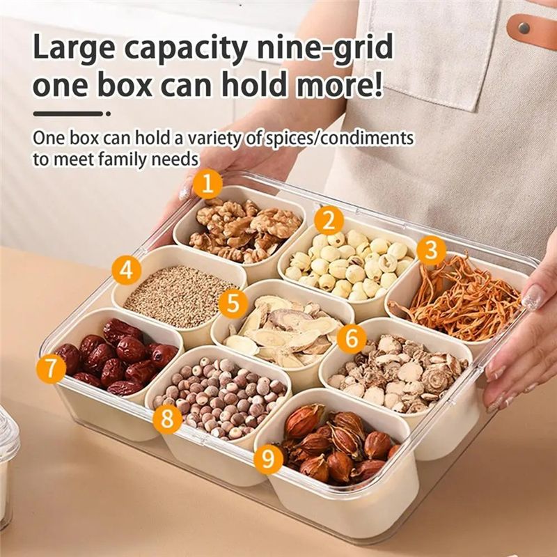 9 Bölmeli Kapaklı Servis Tepsi - Food Snacks Box incelemesi ve fiyatı