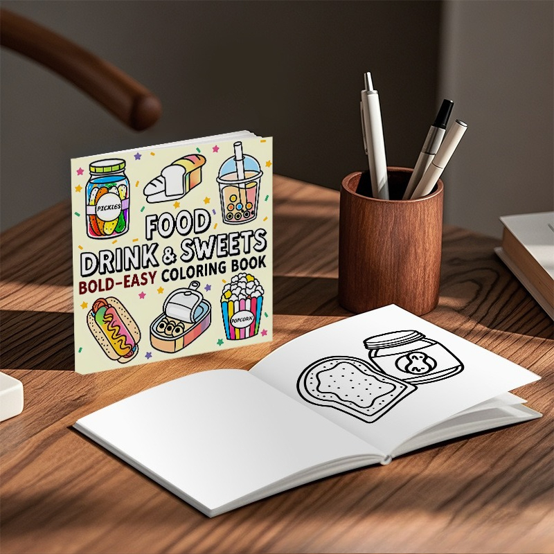 Yiyecekler, İçecekler ve Tatlı - Food And Snacks Coloring Book Bold And Easy incelemesi ve fiyatı