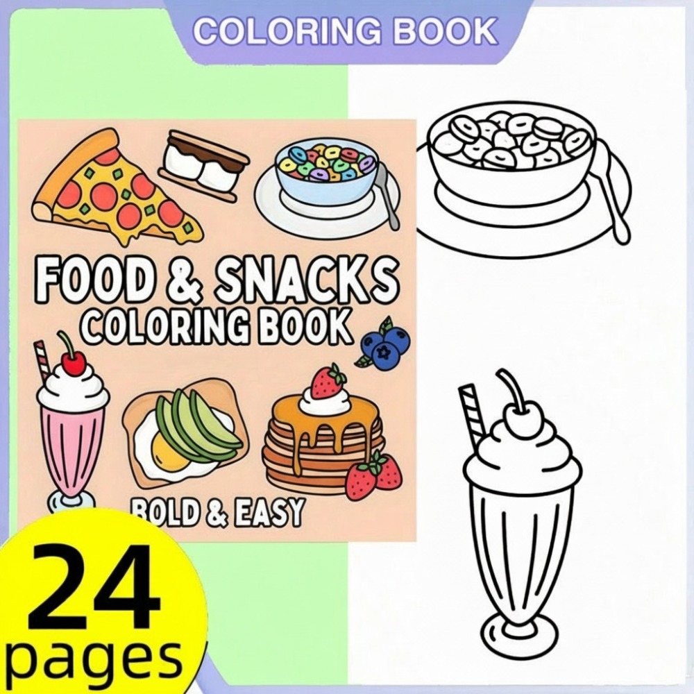 Yiyecek ve Atıştırmalıklar Boy - Food And Snacks Coloring Book Bold And Easy incelemesi ve fiyatı